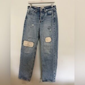 Universal Thread Light Blue Patchwork Boyfriend Jeans